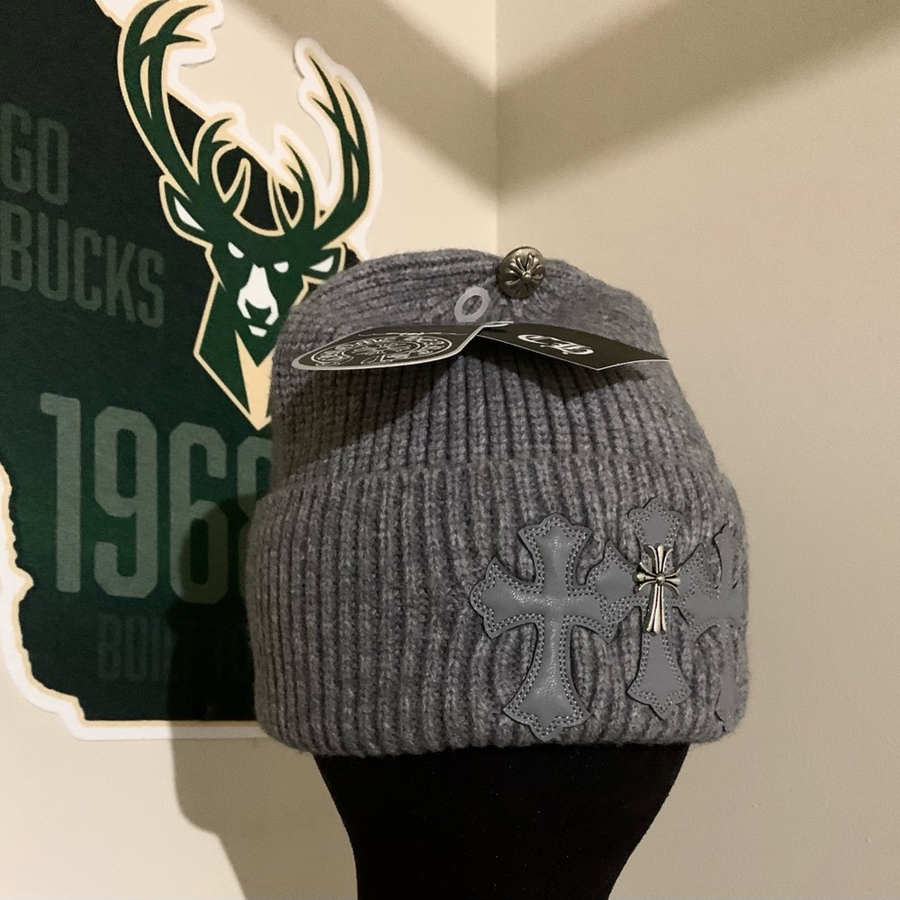 Chrome Hearts Charcoal Knit Beanie